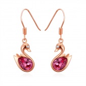 Rose Swan Earrings