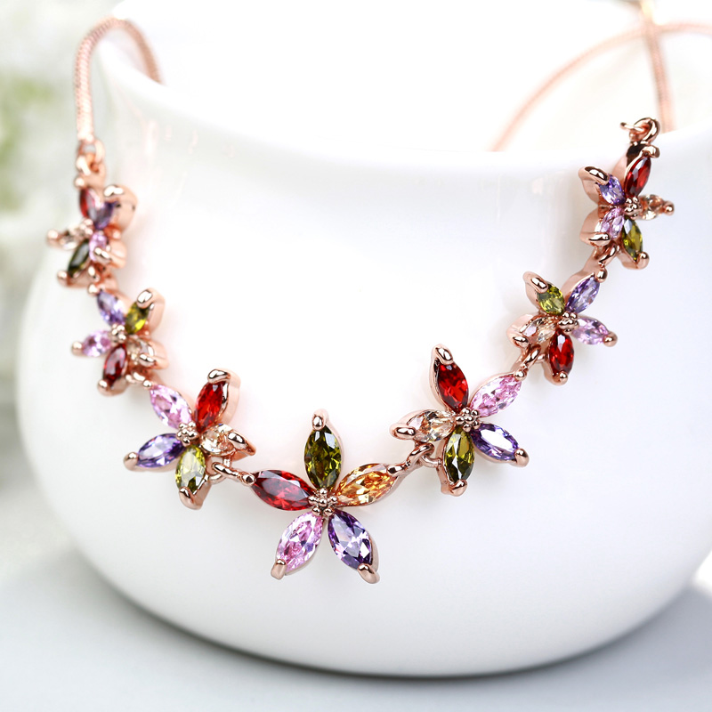 MDEXL00058五色花项链4Colorful Pendant