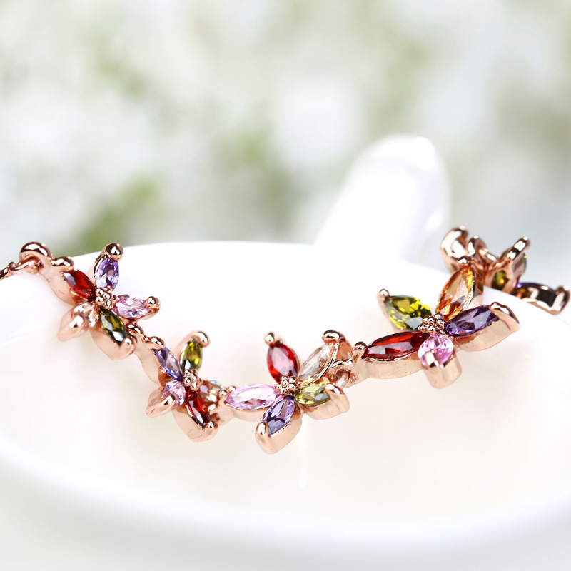 MDEXL00058五色花项链2Colorful Pendant