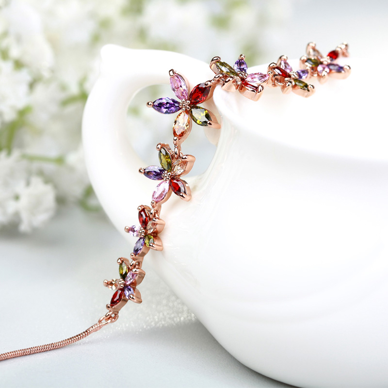 MDEXL00058五色花项链3Colorful Pendant