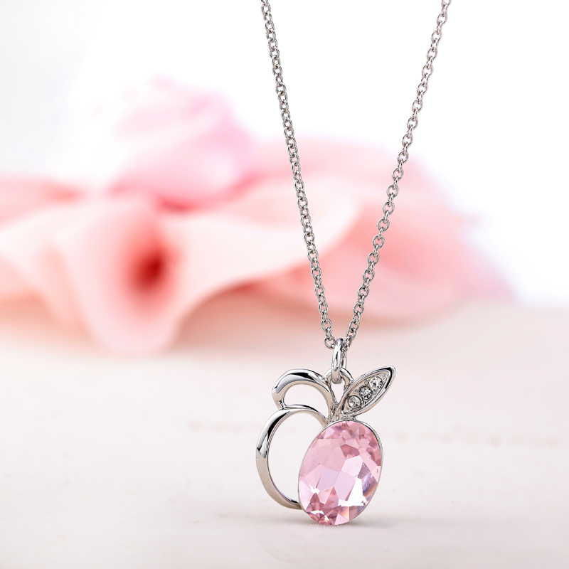 MDEXL00060粉红苹果吊坠项链2Pinkly apple pendant