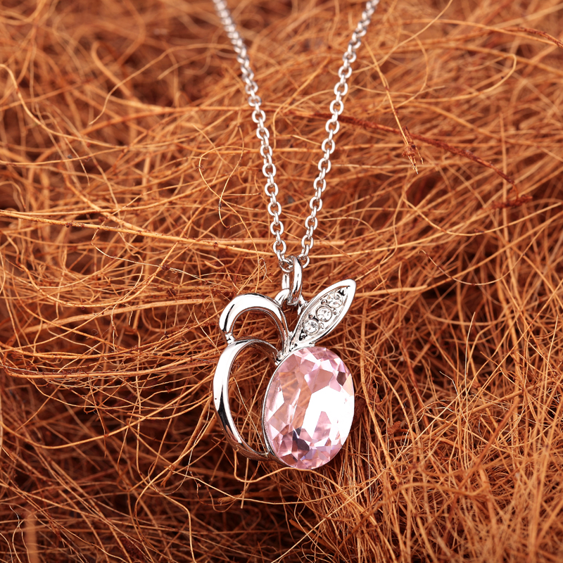 MDEXL00060粉红苹果吊坠项链3Pinkly apple pendant